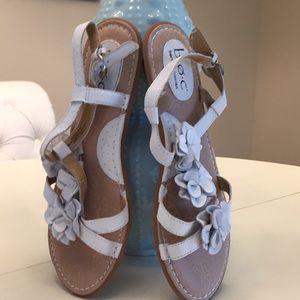 Born white leather sandals
